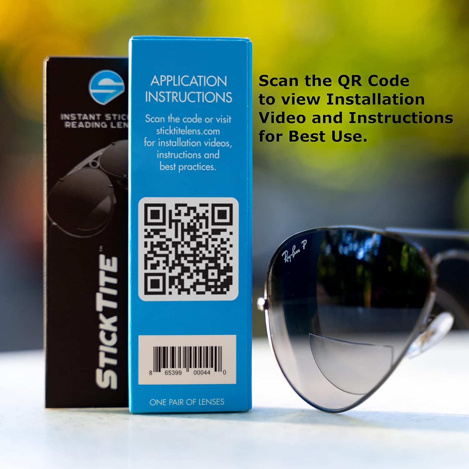 StickTite Lens Es (2 unidades) lentes bifocales adhesivas, convierten las gafas de sol en gafas de lectura bifocales ampliadas. Desmontable