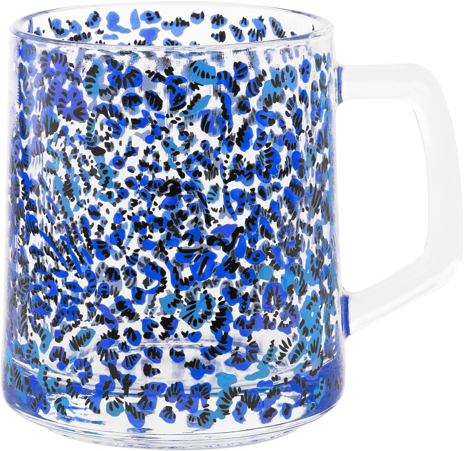 Lilly Pulitzer Bonita taza de café transparente con asa, taza de café de 12 onzas, taza de vidrio estética para café y té (Twisted Up)