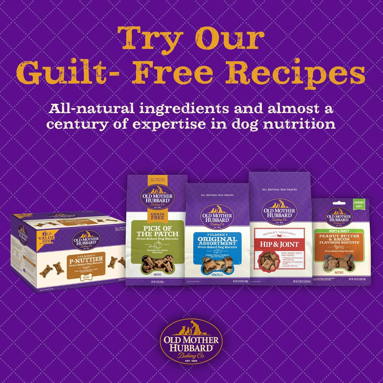 Clásicos premios naturales de perro Old Mother Hubbard Crunchy