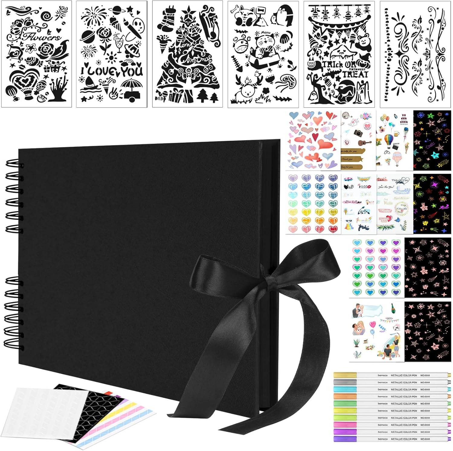 bemece Álbum de recortes, 12.6 x 8.3 pulgadas, 80 páginas extra grande, álbum de fotos, álbum de recortes, papel de manualidades, álbum grueso hecho