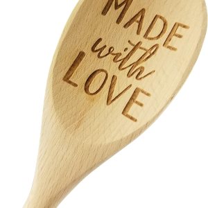 Wedding Collectibles Made With Love – Cuchara de madera (14 pulgadas de largo) accesorio de cocina grabado  Madera de haya suave y natural Wedding Collectibles Made With Love – Cuchara de madera (14 pulgadas de largo) accesorio de cocina grabado  Madera de haya suave y natural