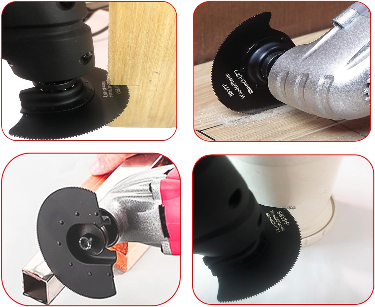 7 hojas de sierra oscilantes semicirculares para cortar madera plástico metal suave, 3-12 pulgadas (3.465 in) oscilantes multiherramienta cuchillas