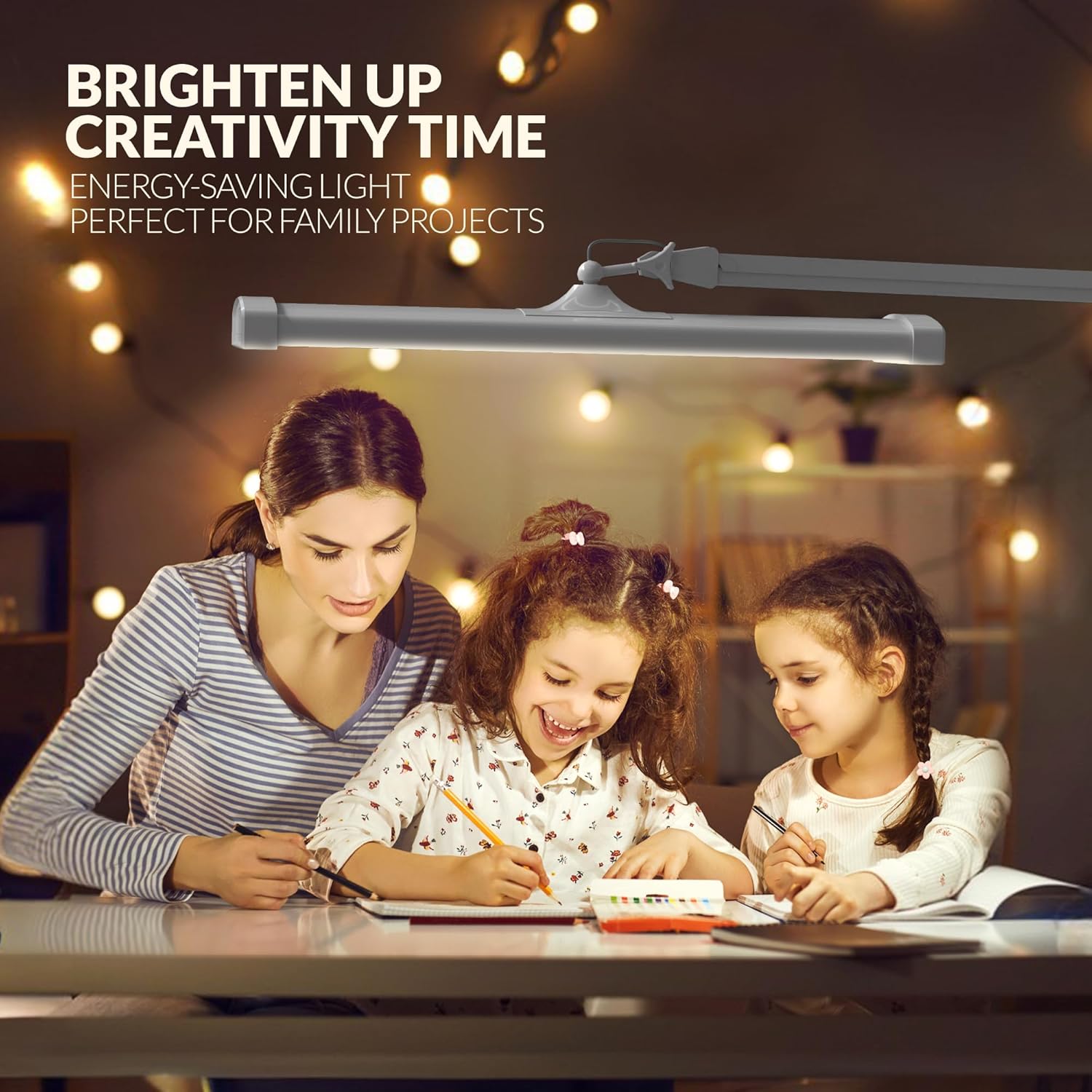 AZARPIXEL Lámpara de escritorio LED profesional de 2,300 lúmenes, potente y superbrillante, brillo y color ajustable, luz de tarea para el hogar,