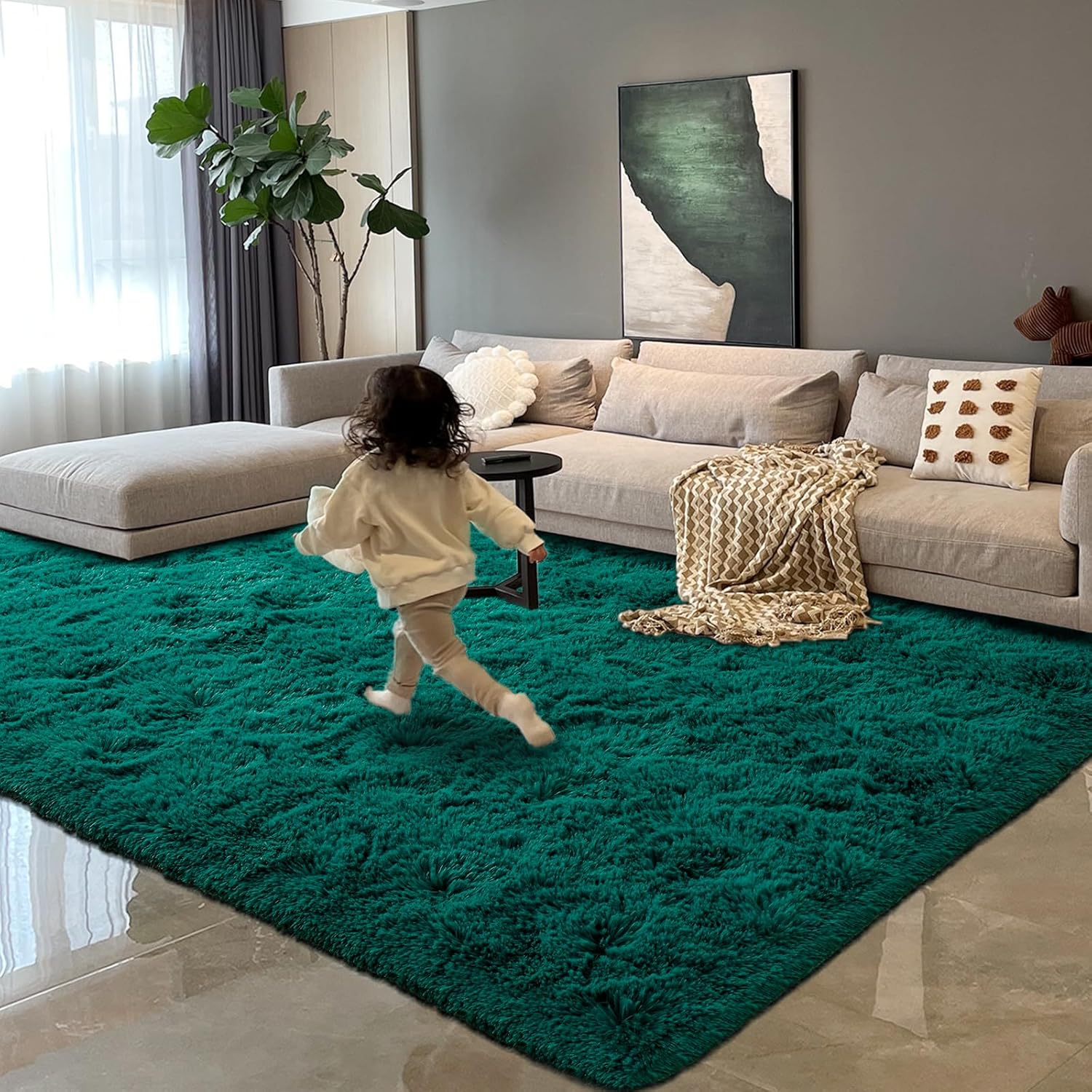 HOMORE Alfombra mullida de lujo para área, moderna, para dormitorio, sala de estar, alfombra súper suave y cómoda, lindas alfombras para niños,
