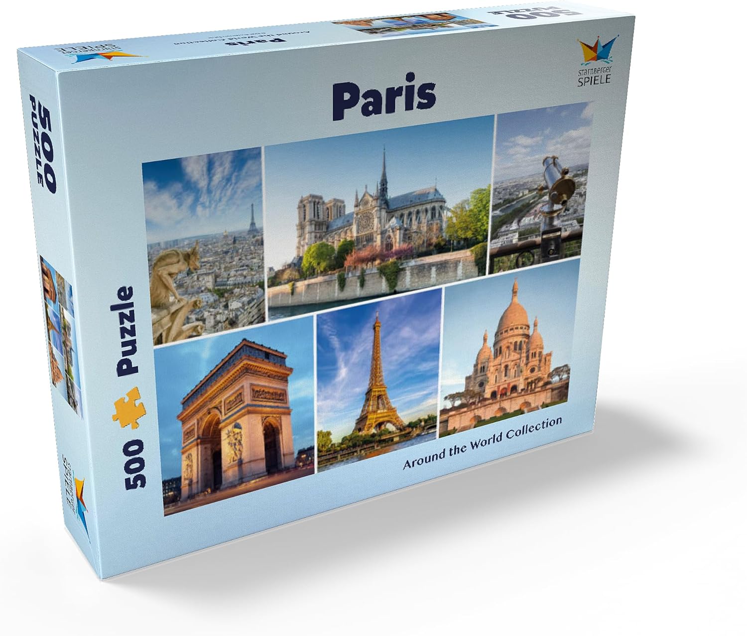 Paris – Notre Dame, Torre Eiffel y Sacre Coeur – Rompecabezas prémium de 500 piezas para adultos