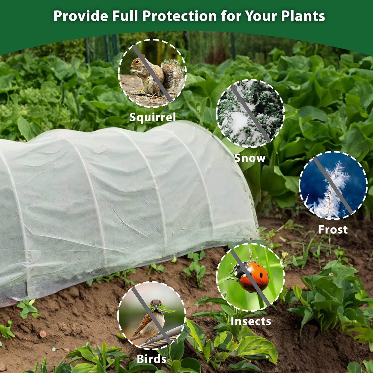 10 cubiertas para plantas de 50 pies, protección contra la congelación, 1.06 ozyd, tela flotante grande y gruesa para protección contra heladas de
