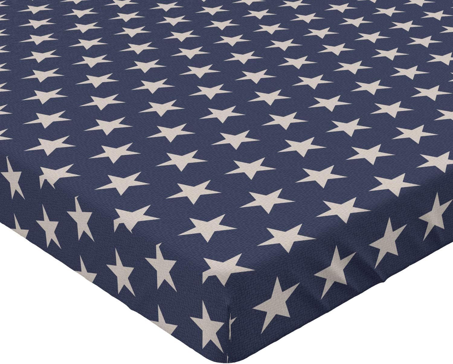 Ambesonne Sábana bajera ajustable con diseño de estrella patriótica de la bandera estadounidense, diseño de libertad con temática de independencia,