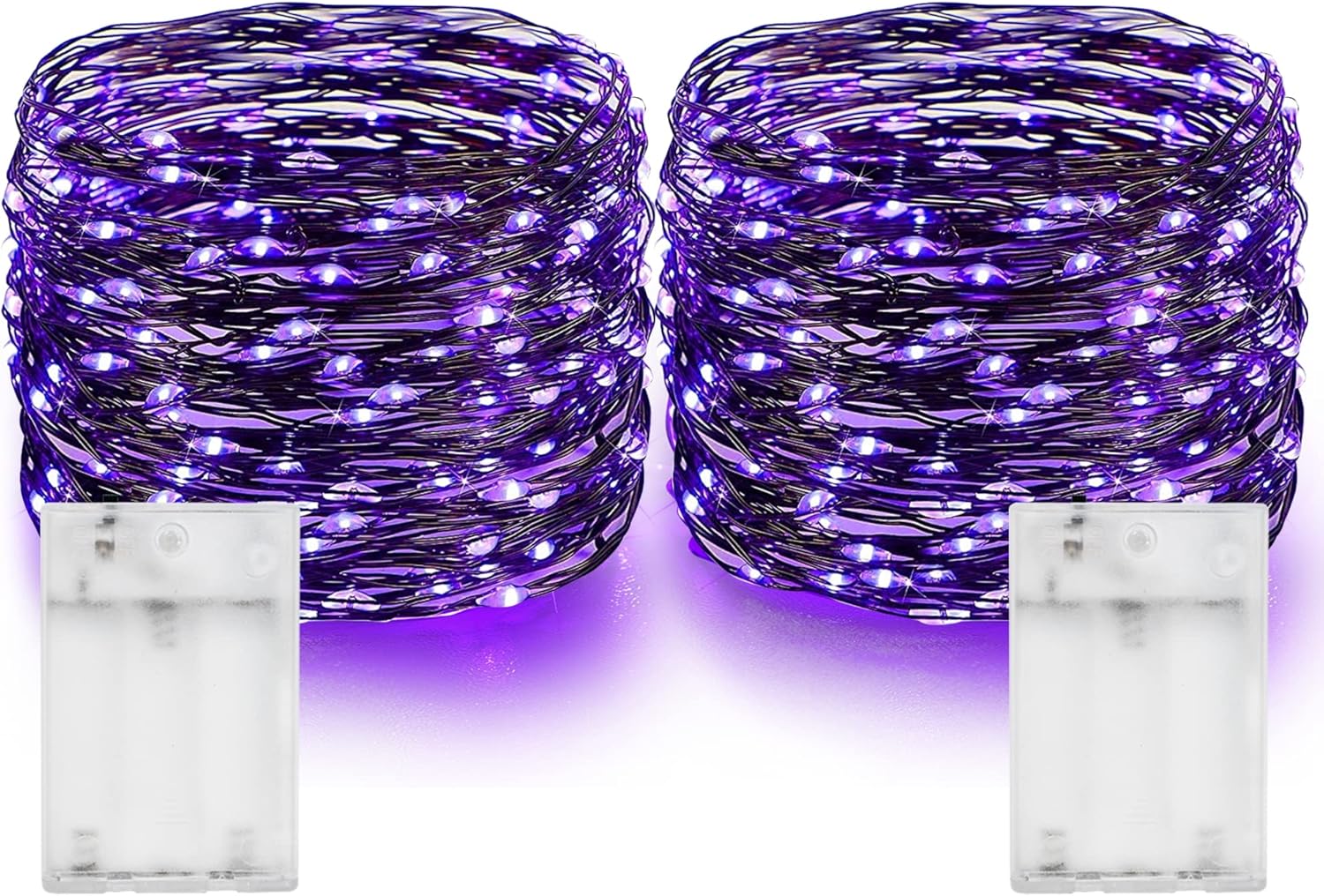 Dazzle Bright – Guirnalda de cobre con 60 luces LED de 20 pies de largo a pilas y a prueba de agua para decoraciones navideñas, de interior,