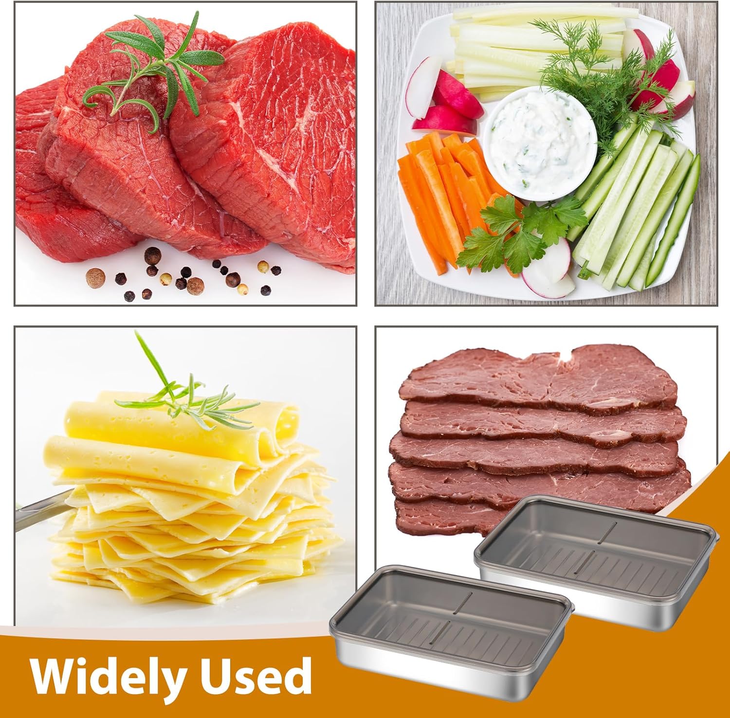 Contenedor de queso para nevera, recipientes de almacenamiento de carne de delicatessen con tapas, recipiente de tocino para refrigerador,