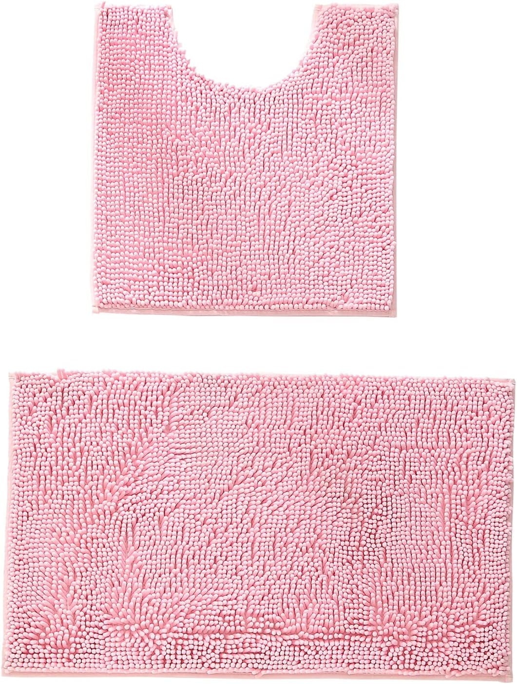 Juego de 2 alfombras de baño de felpilla ultra suaves, antideslizantes, absorbentes, para inodoro, antideslizantes, extra y alfombras para ducha,
