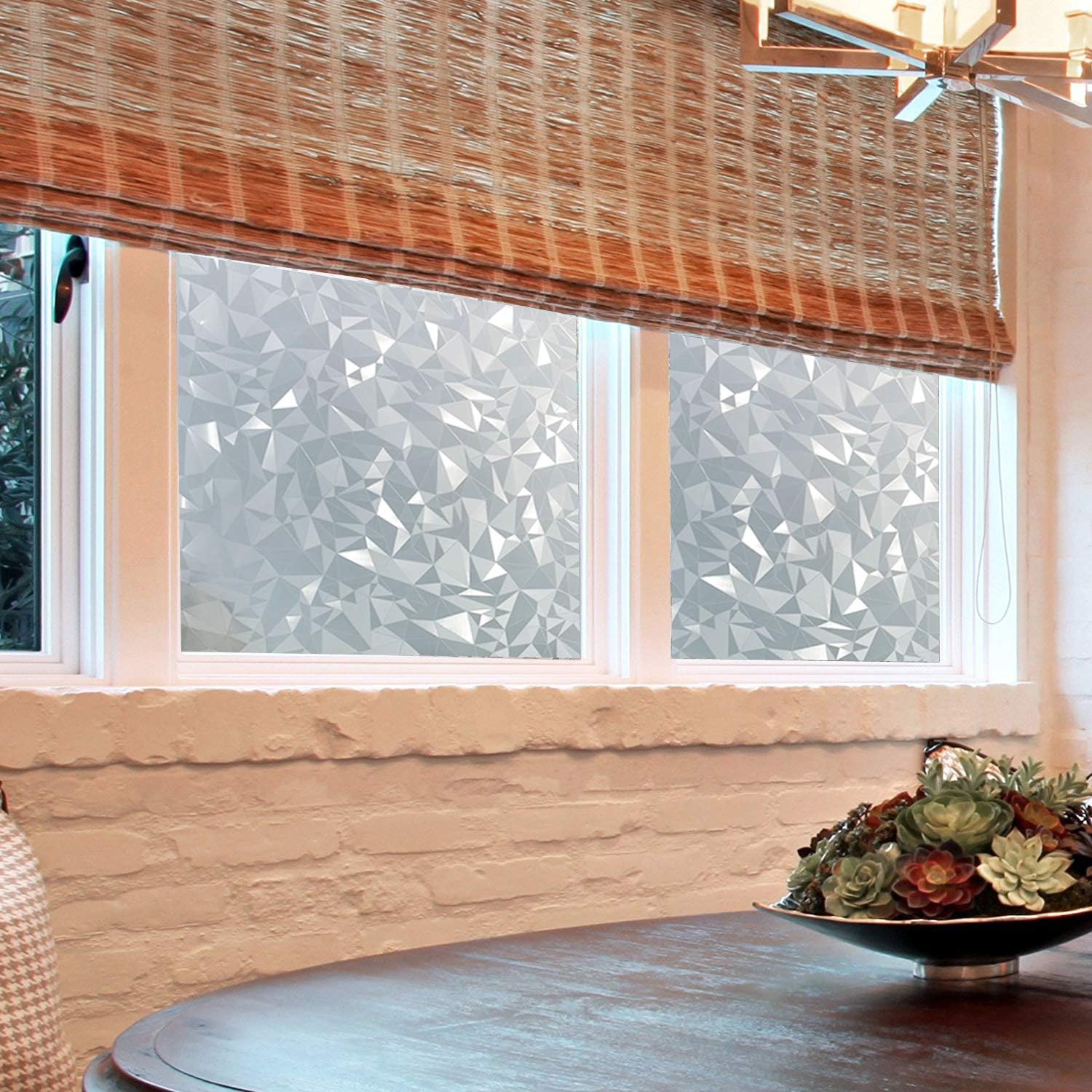 Película decorativa de privacidad para ventana, película 3D para puerta, película reflectante estática, protección de privacidad, control de calor,