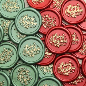 UNIQOOO Calcomanías de sello de cera de Navidad, color rojo y verde con oro, 50 calcomanías autoadhesivas, perfectas para Navidad, invierno, San UNIQOOO Calcomanías de sello de cera de Navidad, color rojo y verde con oro, 50 calcomanías autoadhesivas, perfectas para Navidad, invierno, San