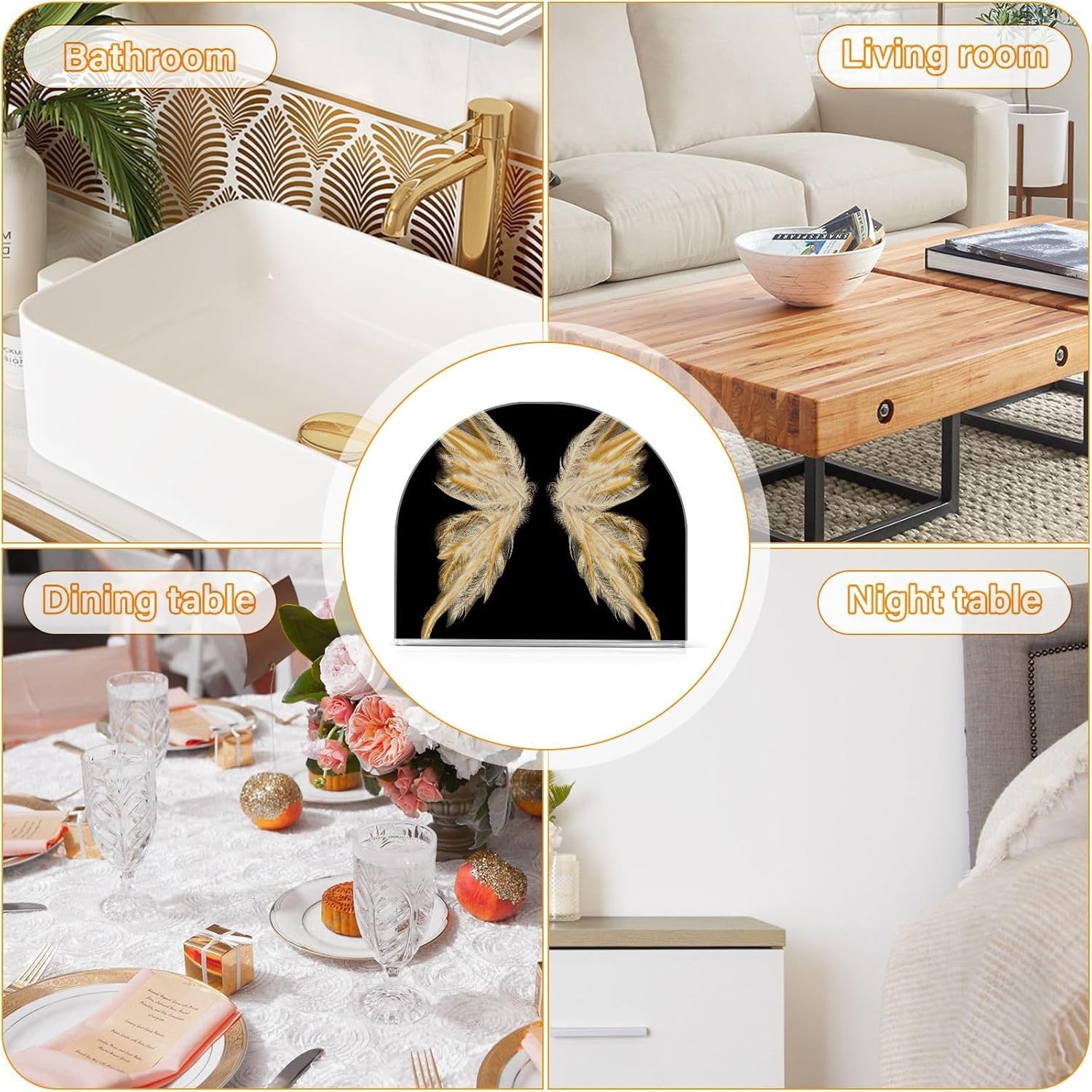 Servilletero de acrílico  Soporte para toallas de papel en transparente  Moderno soporte decorativo para servilletas de invitados para el hogar,