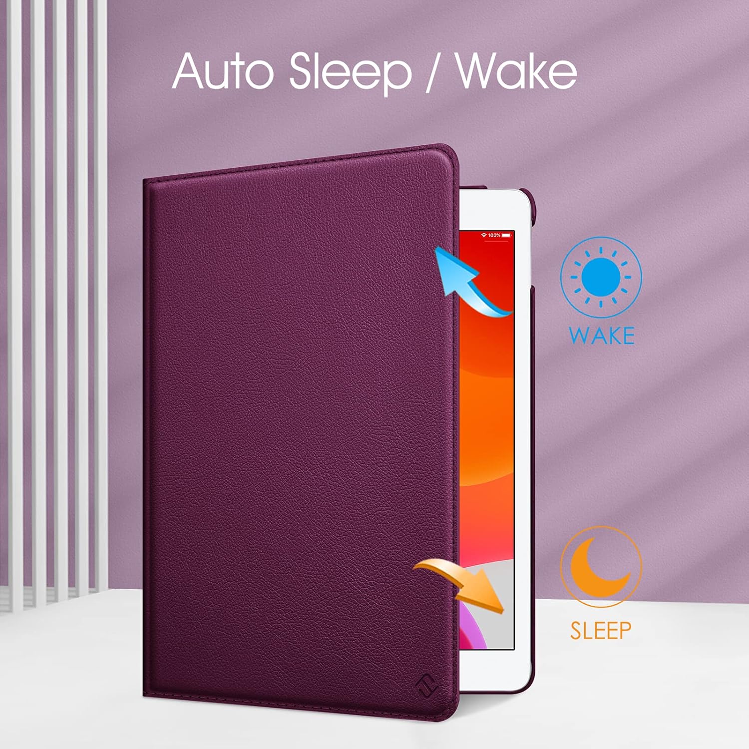 Funda giratoria Fintie para el nuevo iPad de 7a generación de 10.2″ de 2019. Portalápices integrado Funda protectora inteligente giratoria de 360