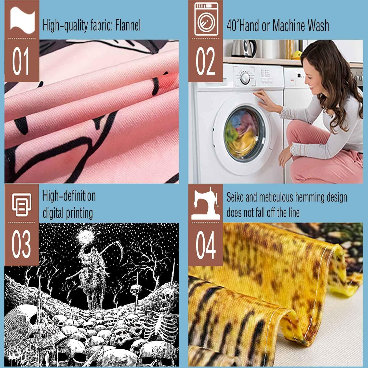 Grim Reaper – Tapiz de calavera de muerte de esqueleto para colgar en la pared de los hombres, para dormitorio, fantasía, tela de franela de 80 x 60