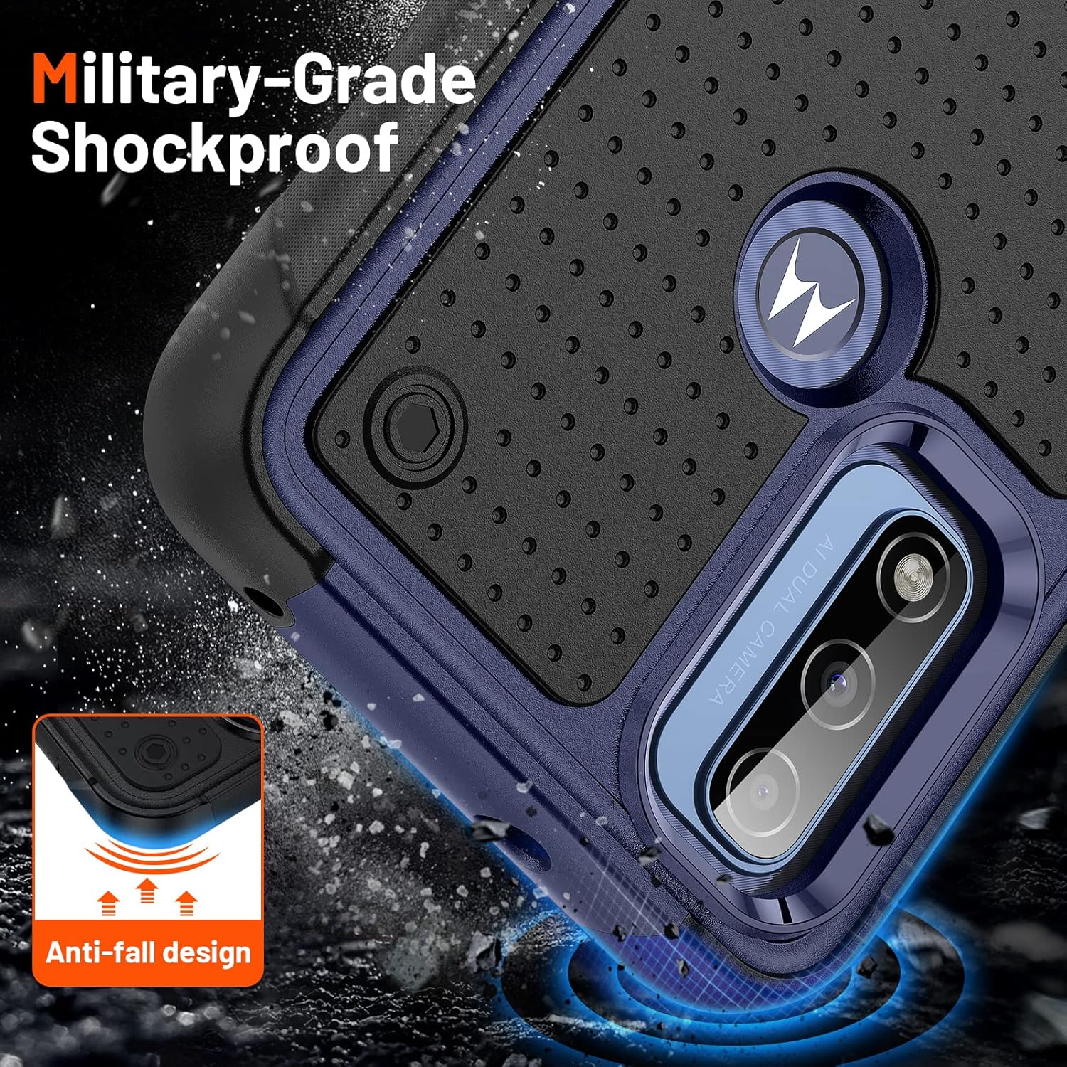 for Moto G Play 2023Moto G Pure Case,Moto G Power 2022 Case with Screen Protector,Military Grade Drop Tested Heavy-Duty Tough Rugged Shockproof