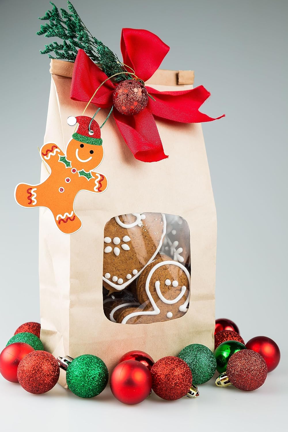 Giiffu 80 etiquetas de Navidad, etiquetas de regalo de Papá Noel de Navidad, etiquetas de regalo de papel con purpurina, etiquetas de nombre