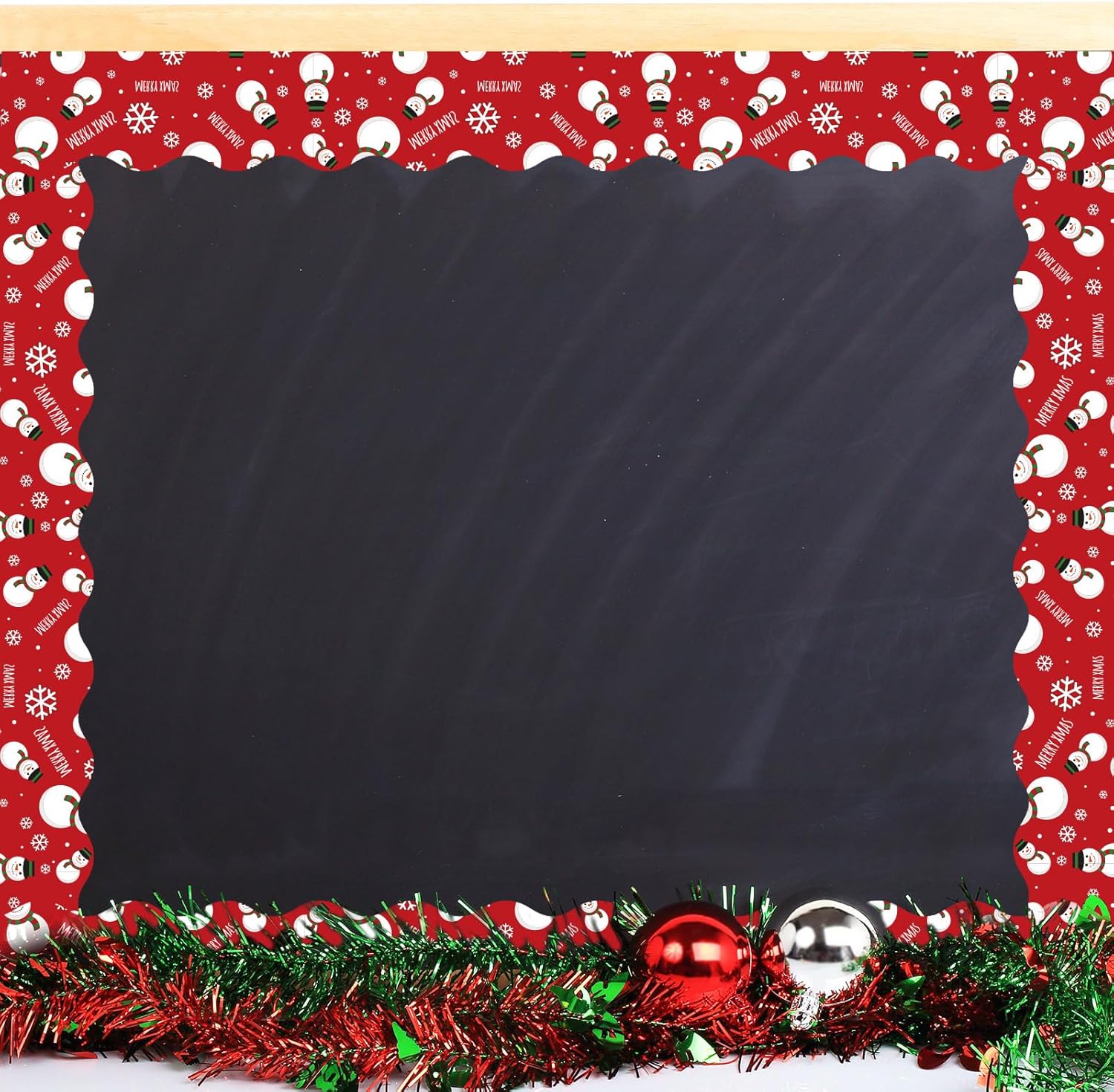 Whaline Bordes de tablón de anuncios de Navidad de 69 pies, muñeco de nieve, hombre de jengibre, caramelo, bulbo autoadhesivo, para decoración de