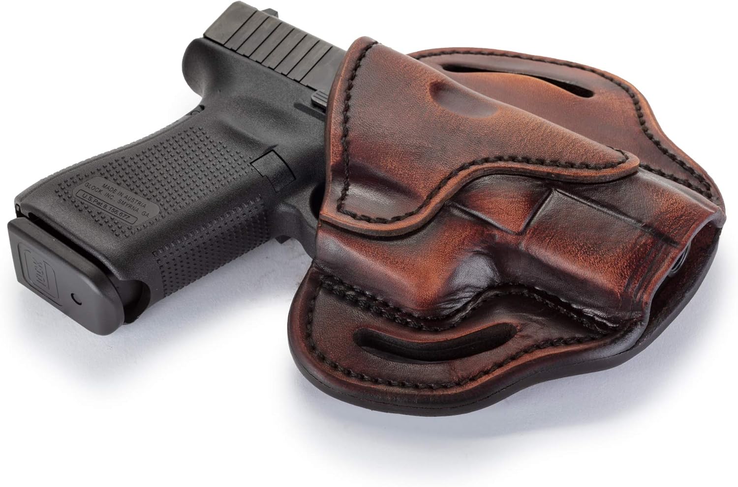 1791 GUNLEATHER Funda Glock 19, funda de cuero OWB G19 para cinturones, se adapta a Glock 19, 23, 26, 27, H&K VP40 y Springfield XDS