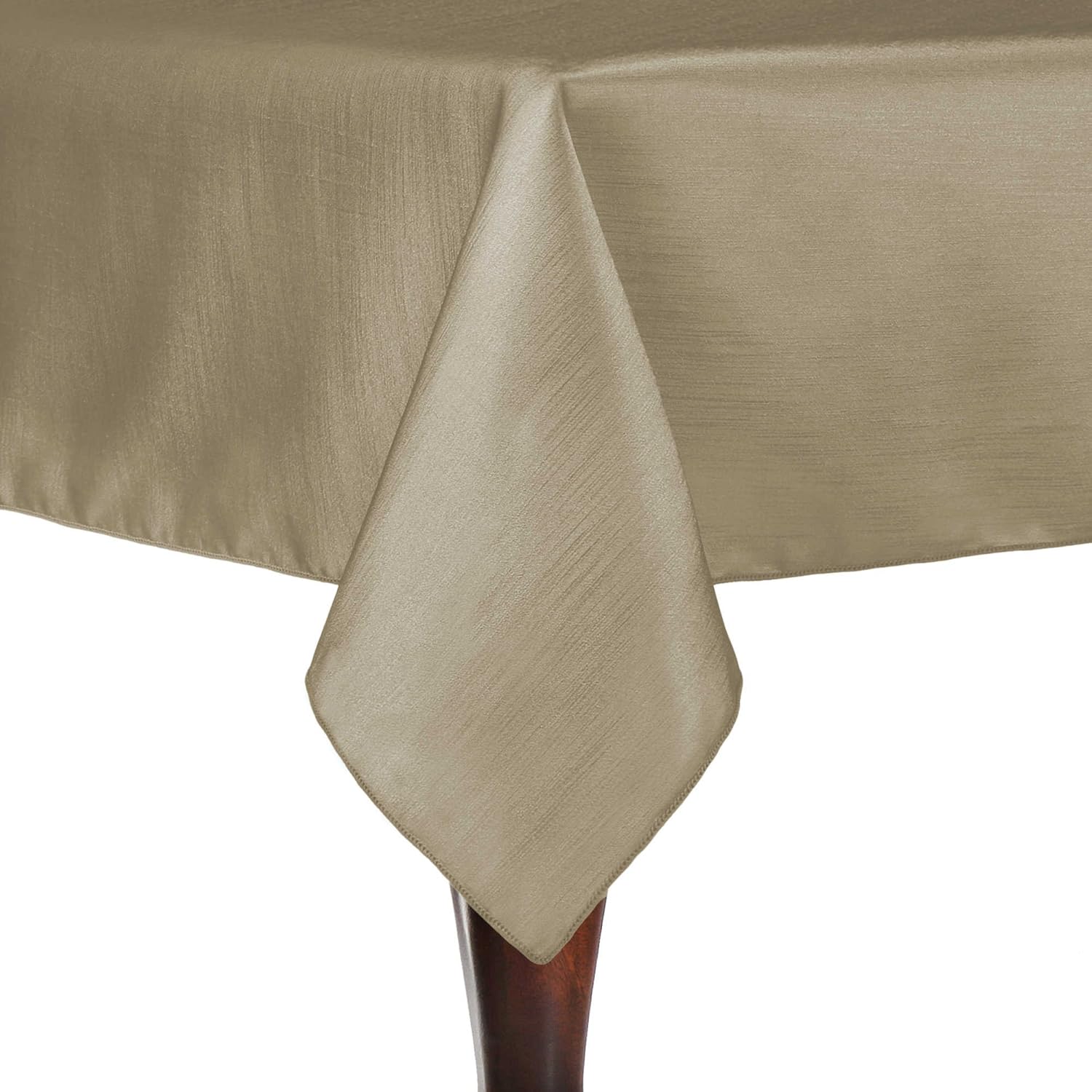 ULTIMATE TEXTILE Majestic – Mantel cuadrado reversible Shantung Satin (45 x 45 pulgadas), color café caqui