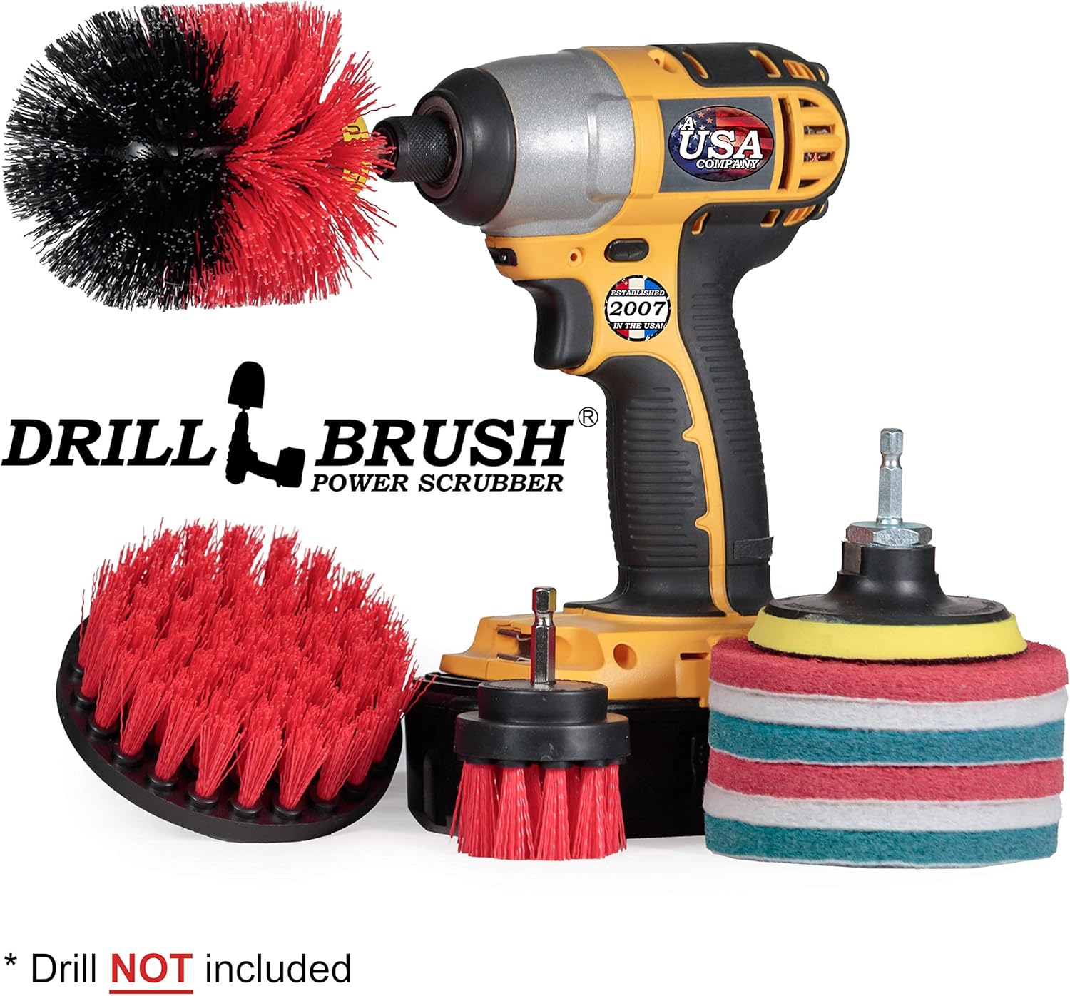 Cepillo de limpieza Drillbrush – Accesorio para cepillo de taladro – Limpieza de piedras – Cepillo de limpieza profunda – Cepillo limpiador de