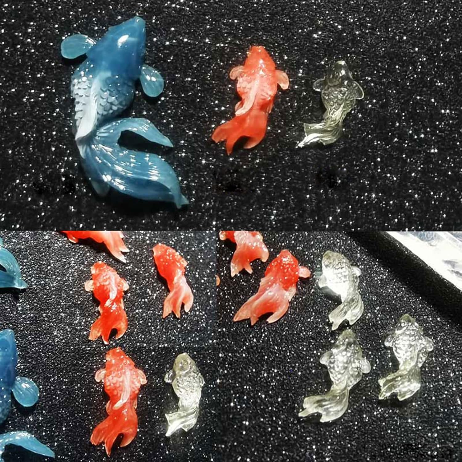 Koi Fish – Moldes de resina de silicona, moldes de resina de pescado dorado de carpa, aretes colgantes de joyería epoxi moldes para fabricación de