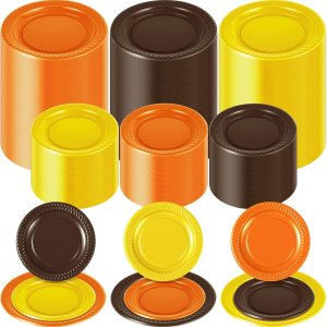 Sabary 240 platos de postre de plástico de Acción de Gracias, 7 pulgadas, 9 pulgadas, platos de plástico desechables coloridos para Halloween, Sabary 240 platos de postre de plástico de Acción de Gracias, 7 pulgadas, 9 pulgadas, platos de plástico desechables coloridos para Halloween,