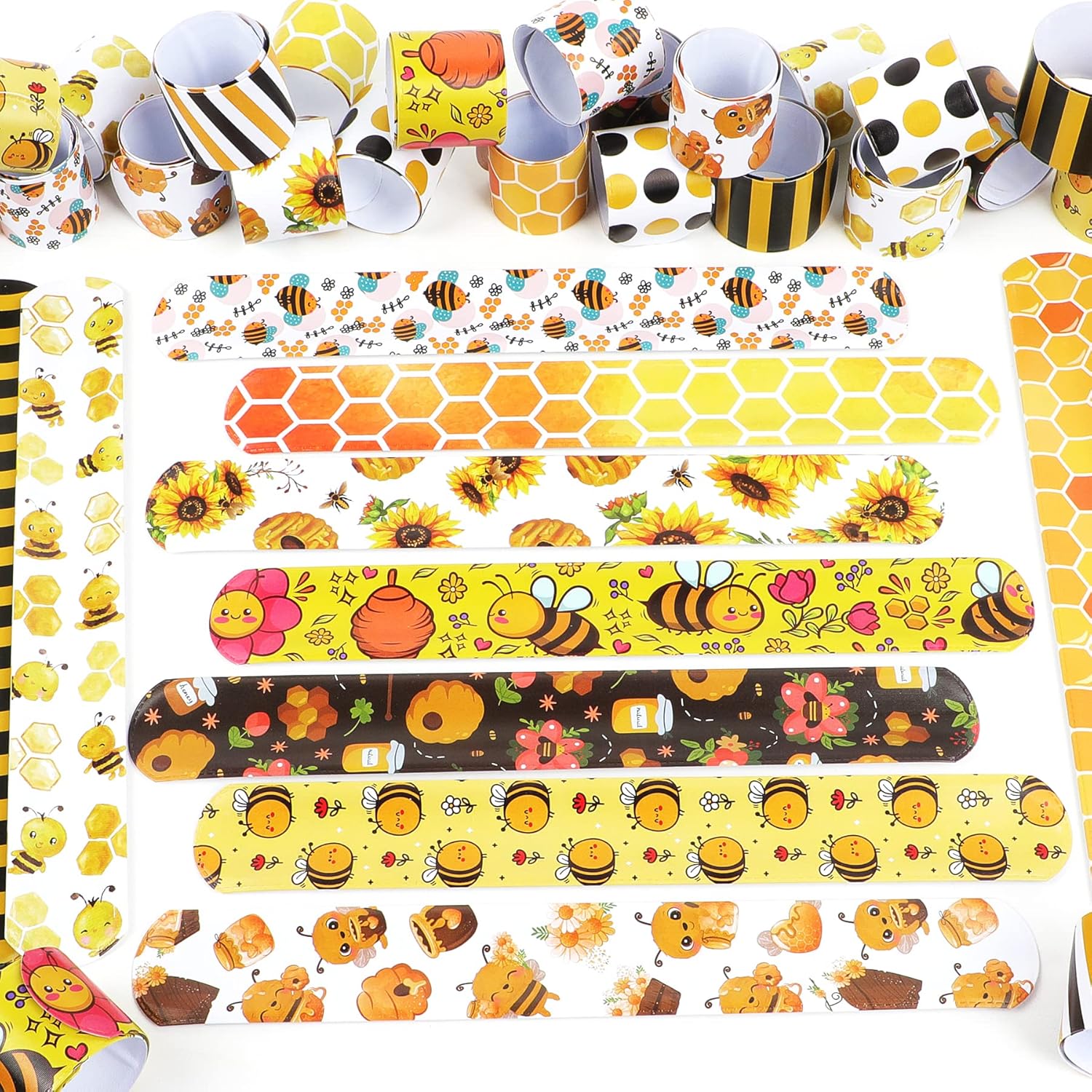 Regalos de fiesta de abejas, 48 pulseras de abeja, pulseras de abeja, pulseras de abeja, pulseras de abeja, para niños, niñas, con temática de