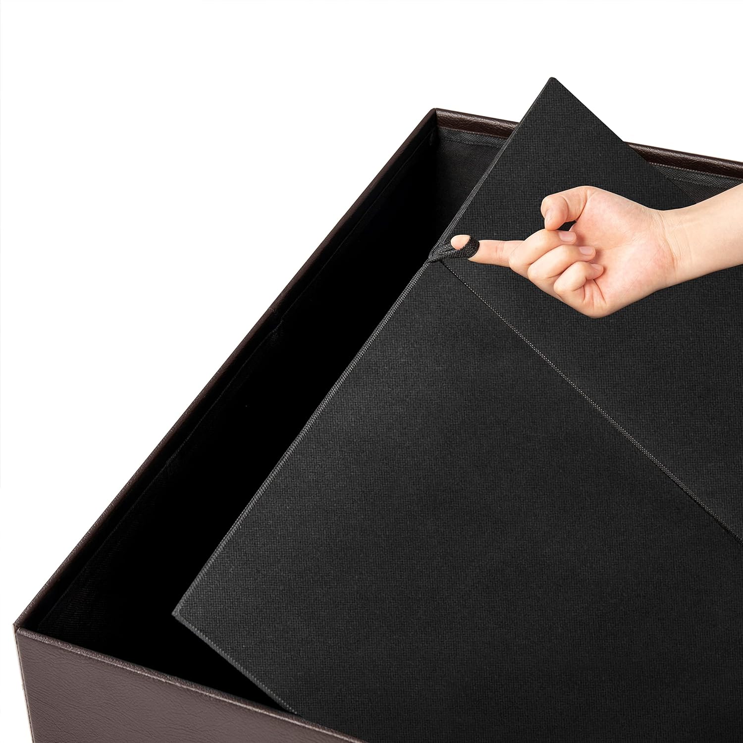 Otto & Ben – Mesa de centro con parte superior de elevación inteligente, plegable, de piel sintética, otomana, reposapiés, cuadrado de 30 pulgadas,