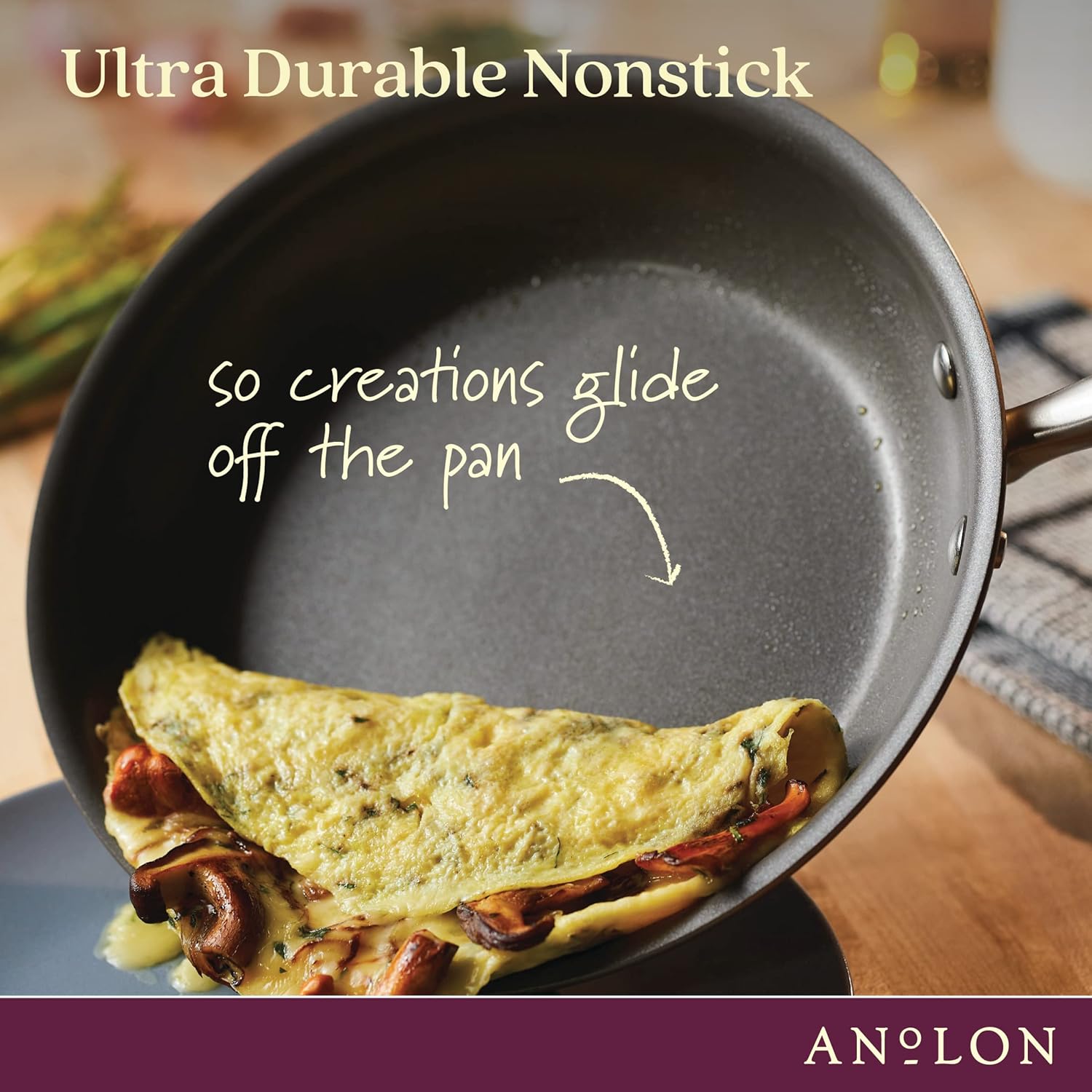 Anolon Advanced Home – Sartén antiadherente anodizada dura (10.25 pulgadas, bronce)