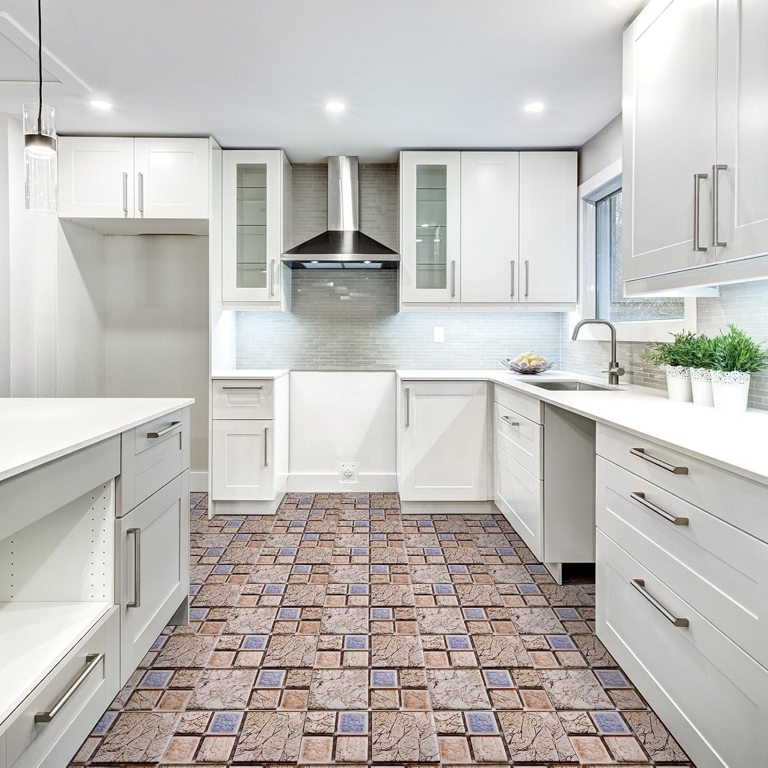 uxcell Azulejos autoadhesivos, 25 unidades de 3.94 x 3.94 pulgadas, impermeables, tamaño pequeño, azulejos autoadhesivos, papel tapiz decorativo