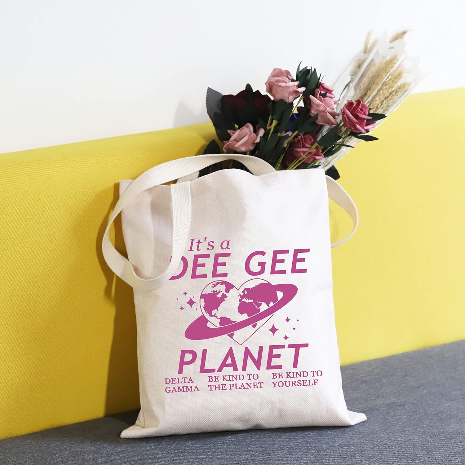 AGD Bolsa de maquillaje de hermandad alfa gamma con cremallera, regalo temático de hermandad, regalo de hermandad de mujeres de moda, bolsa de