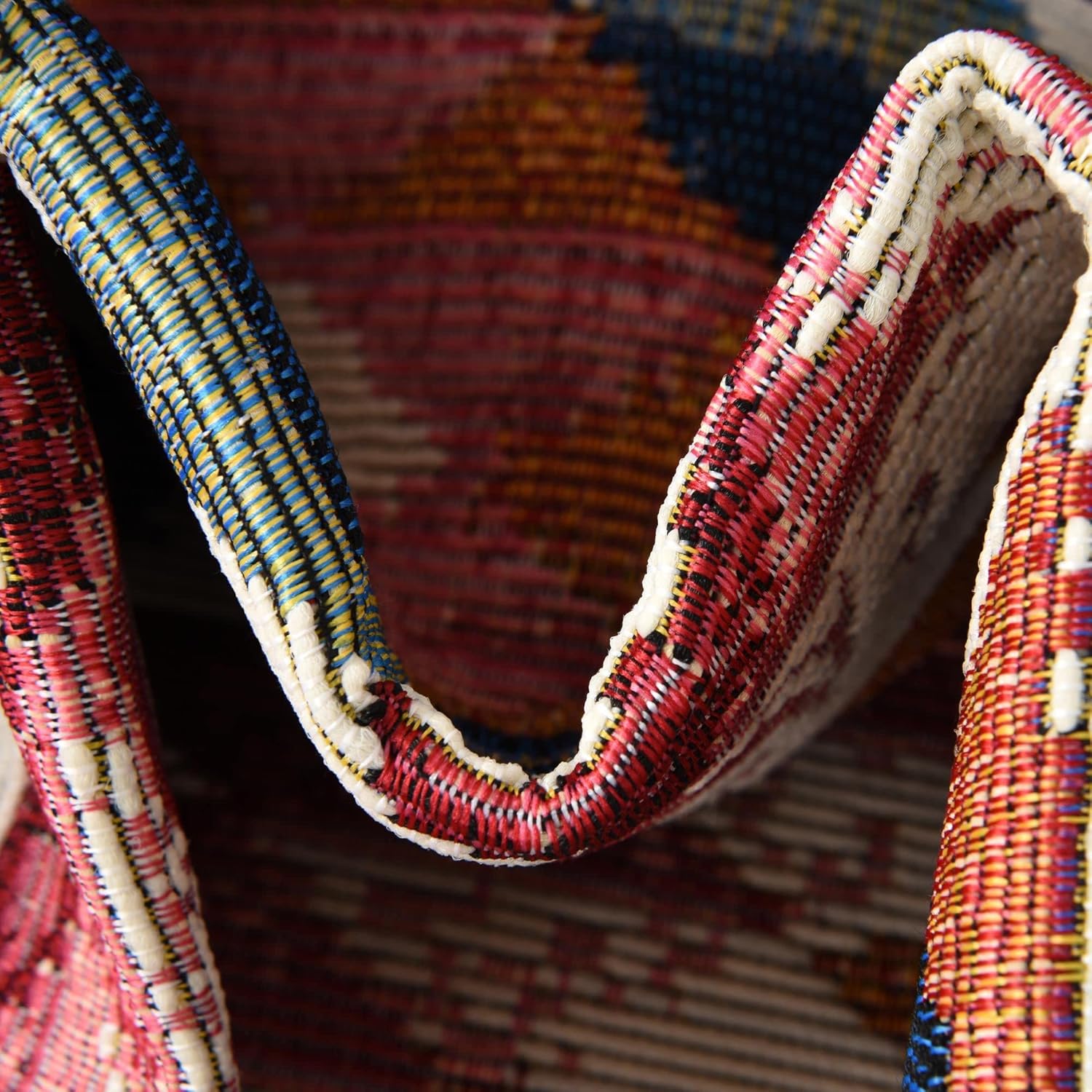 Unique Loom Outdoor Southwestern Collection – Alfombra de área – Fethiye (2 pies x 6 pies 1 pulgada, multidorado)