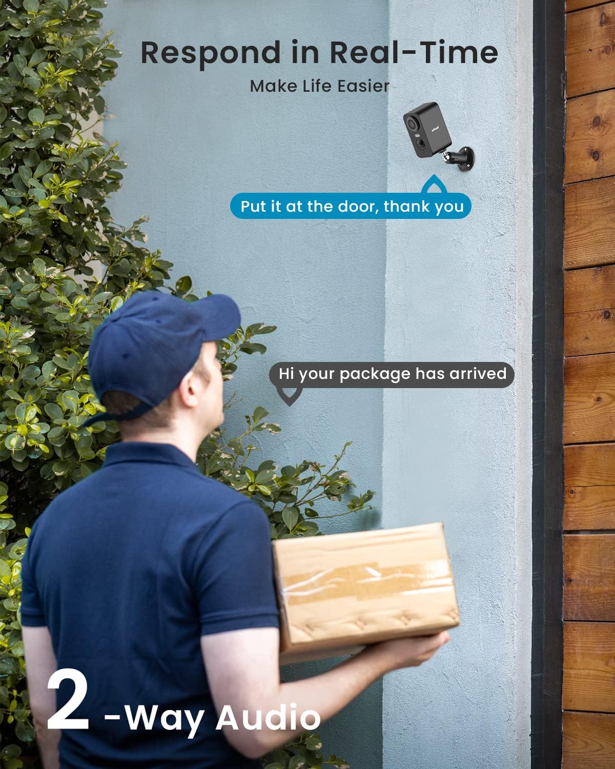 ieGeek – Cámaras de seguridad solares inalámbricas para exteriores, paquete de 2 cámaras con batería WiFi 2K para vigilancia del hogar, cámara