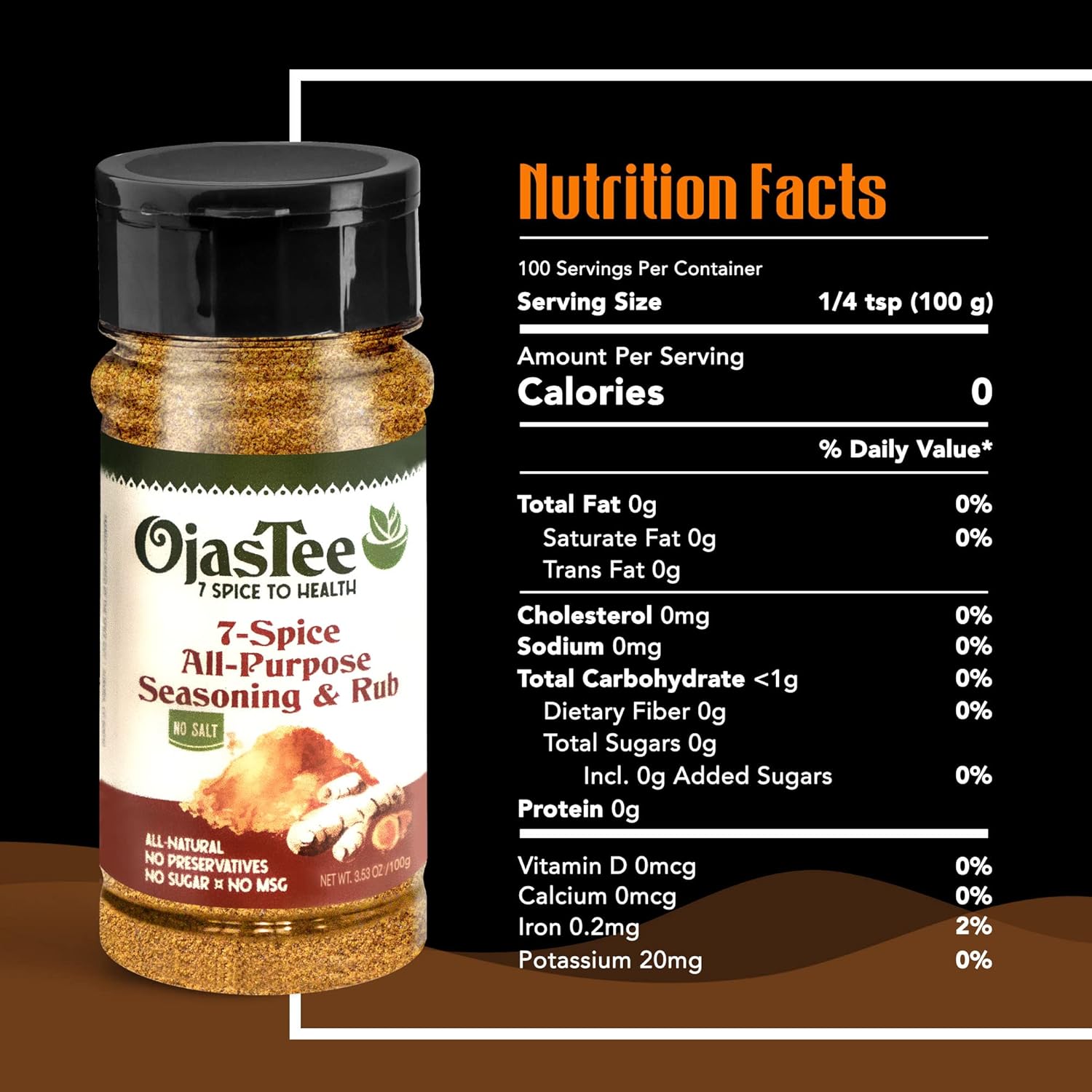 7-Spice – Condimento y frotamiento multiusos, superalimentos totalmente naturales, especias y condimentos para asar pescado, carne y verduras (2.12