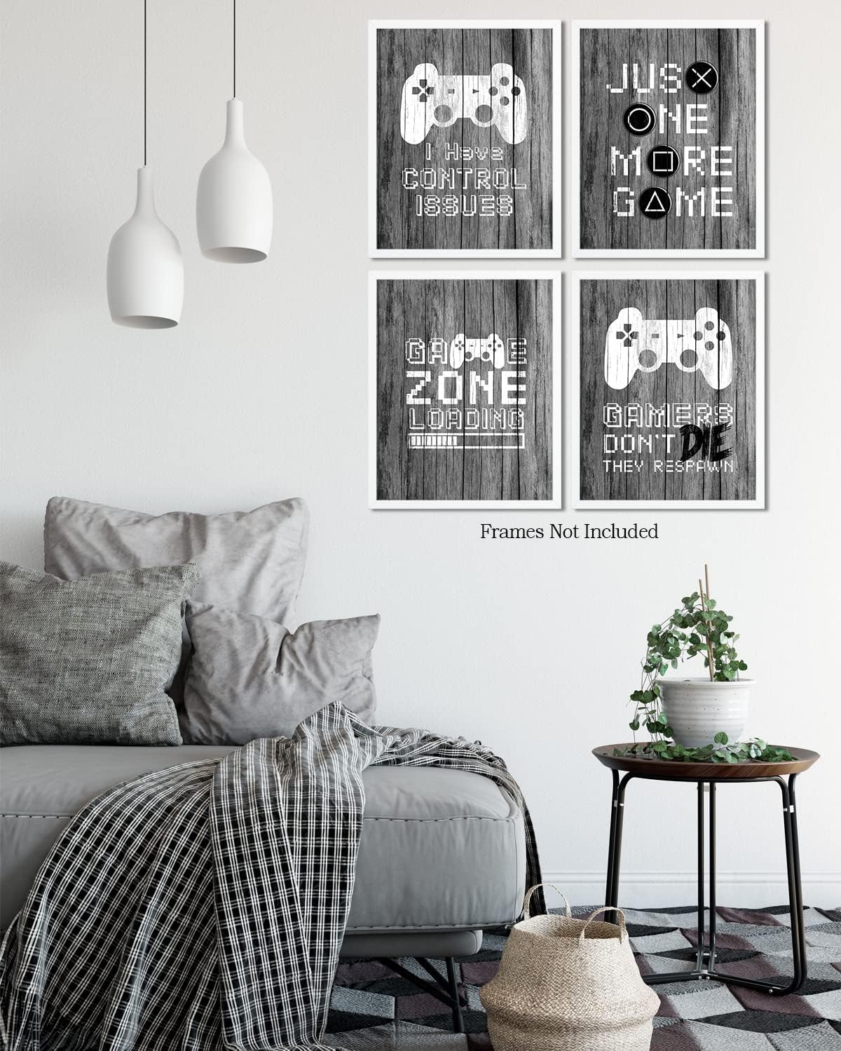 Decoración de sala de juegos para niños, cosas geniales para tu habitación, cueva de hombre, dormitorio, sala de juegos y bar, juego de 4 accesorios