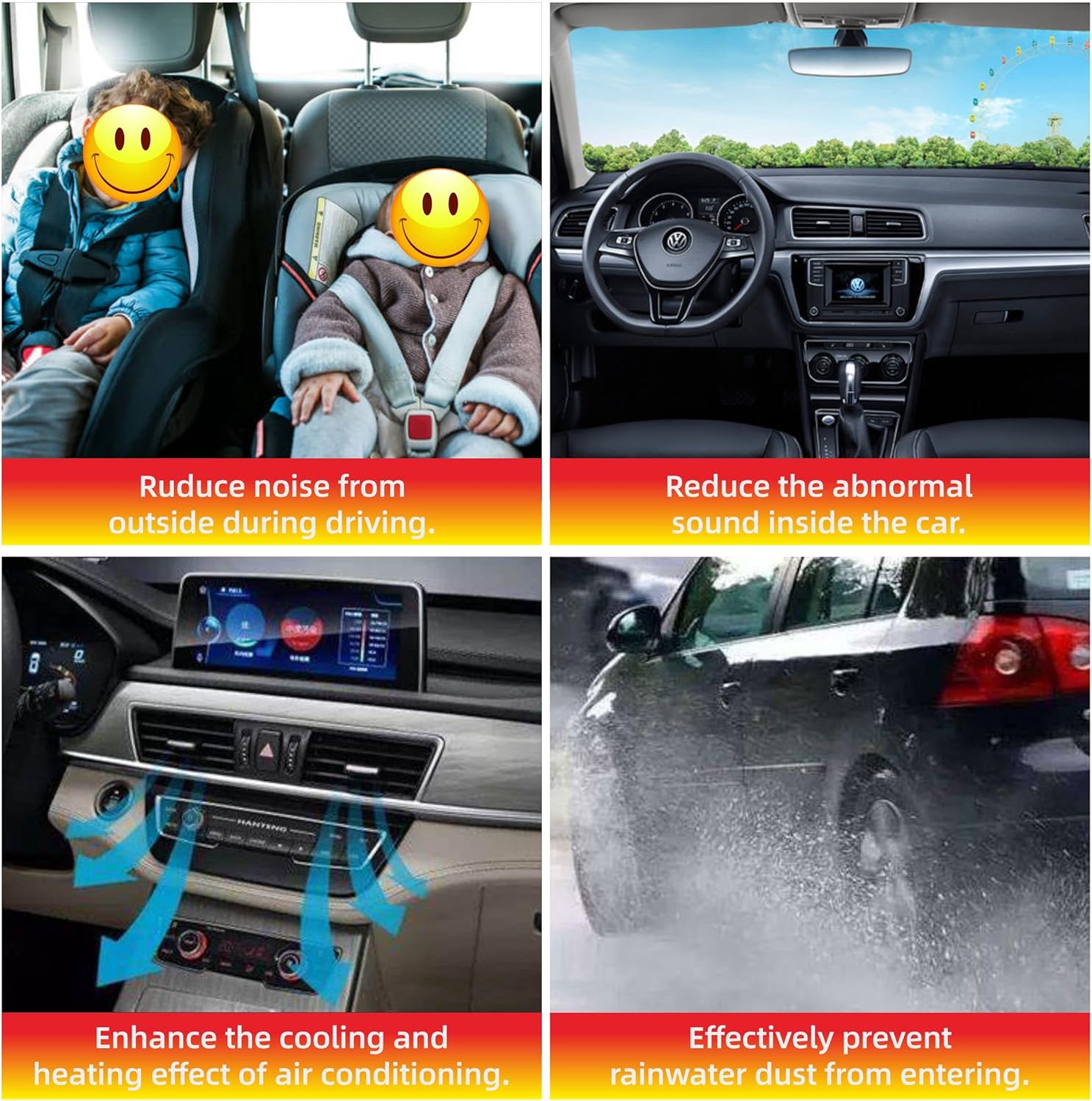Shine & Bright Auto Protector de borde de puerta de automóvil blanco de 32 pies con forma de U, tira de ribete con material de PVC y clips de metal,