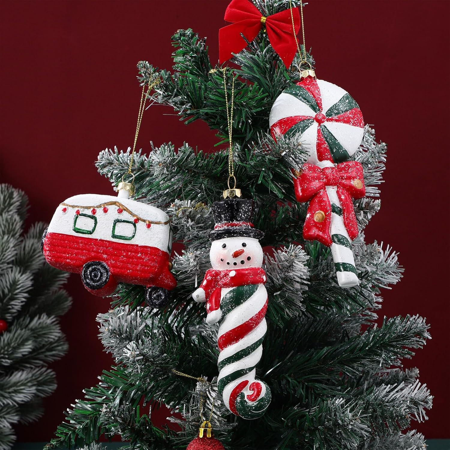 3 piezas de decoración de árboles de Navidad, piruletas colgantes de bastón de caramelo para decoración de árbol de Navidad