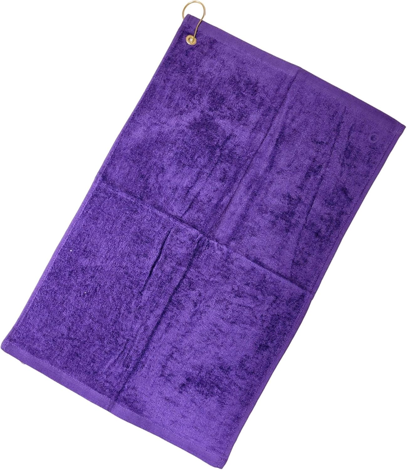 101 BEACH Personalizado con monograma bordado o nombre toalla de golf con clip (morado)