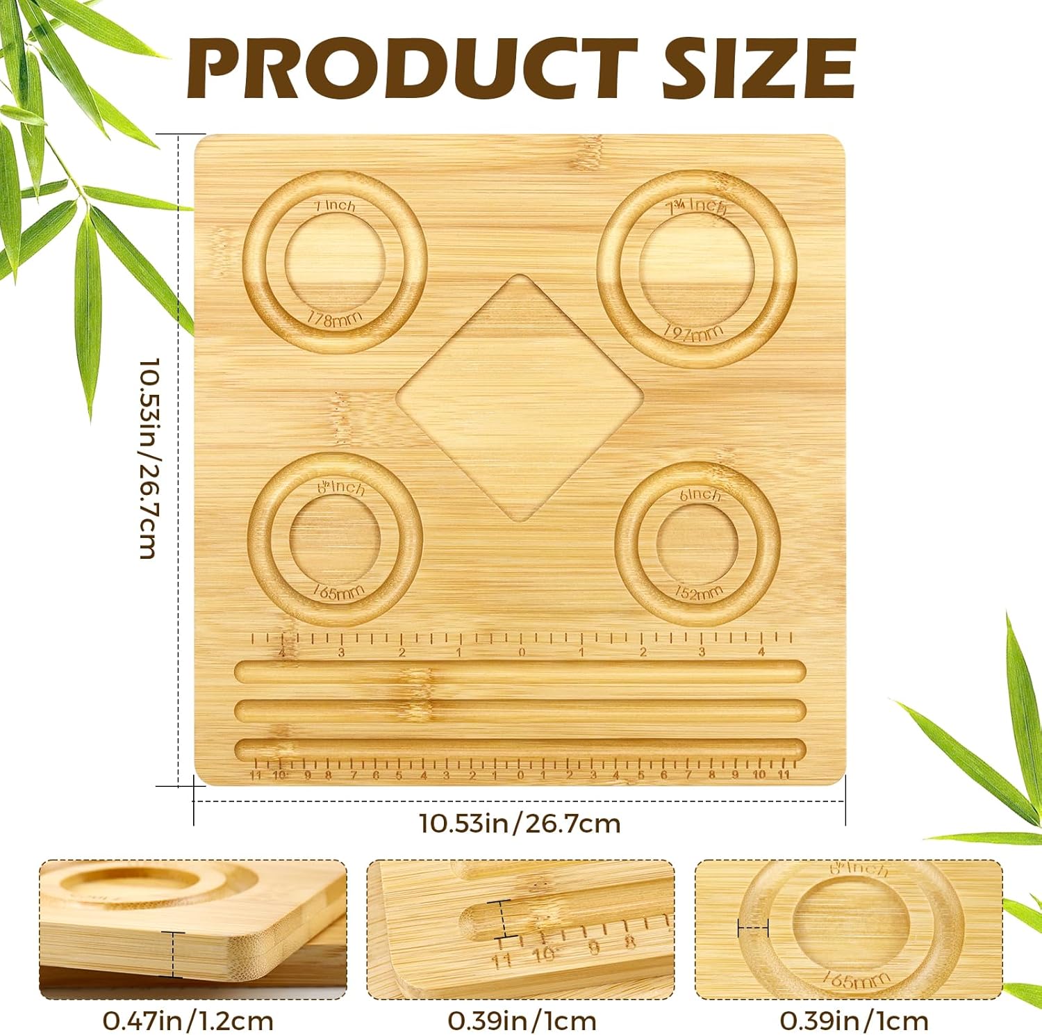 FIVEIZERO Tableros de cuentas de bambú para la fabricación de joyas, tablero de medición de pulseras,Tablero de cuentas para pulseras y collares que