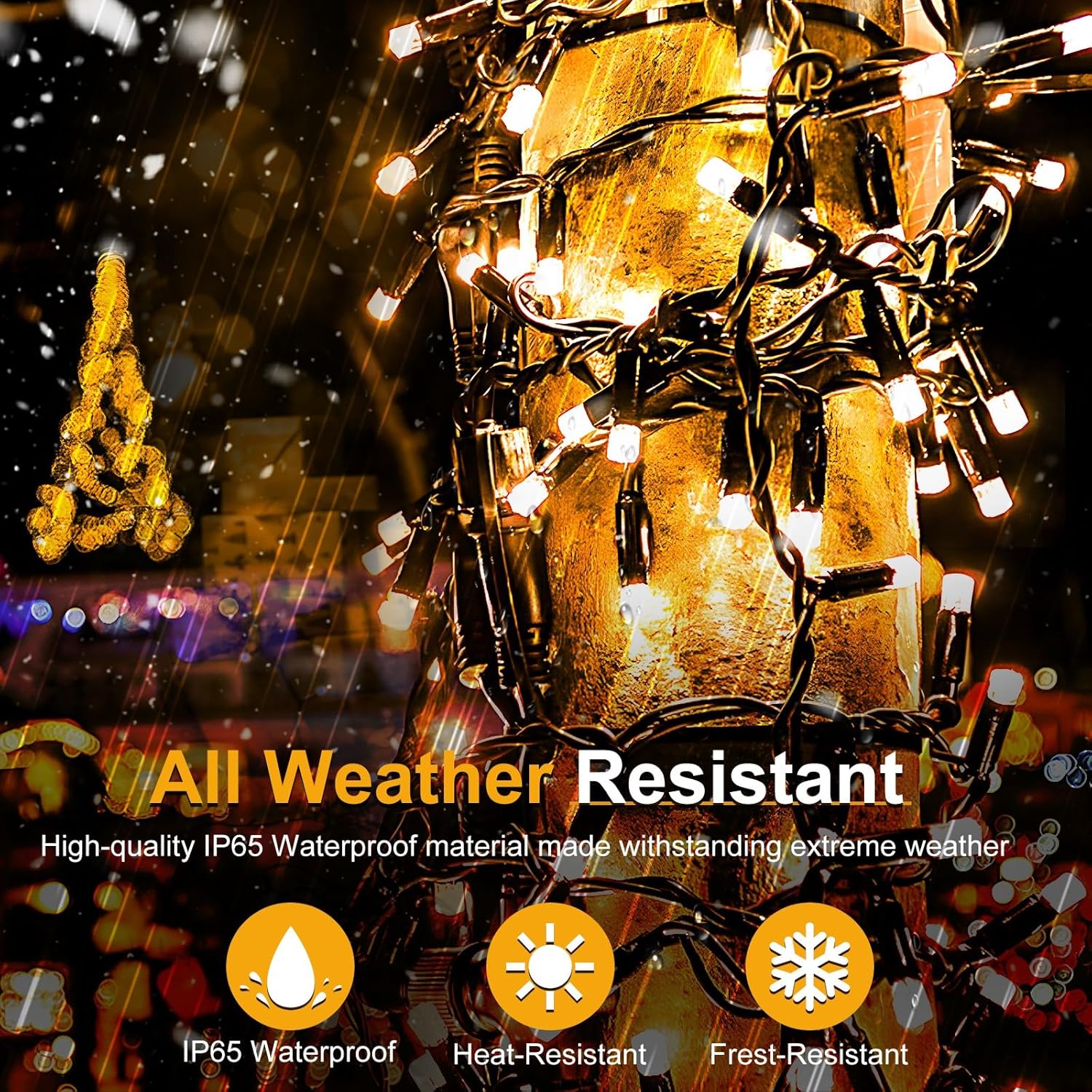 Guirnalda de luces de Navidad para exteriores, 328 pies, 800 luces LED para árbol de Navidad con 8 modos y temporizador, control remoto RF,