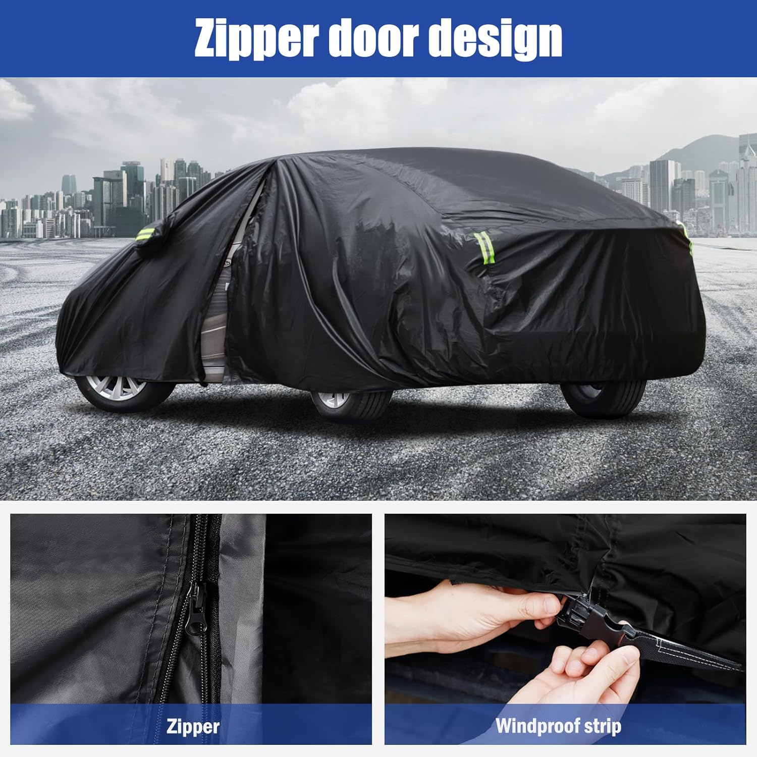 Funda impermeable para automóvil con cremallera de puerta para Toyota Camry 1996-2023, cubierta exterior completa para todo tipo de clima,
