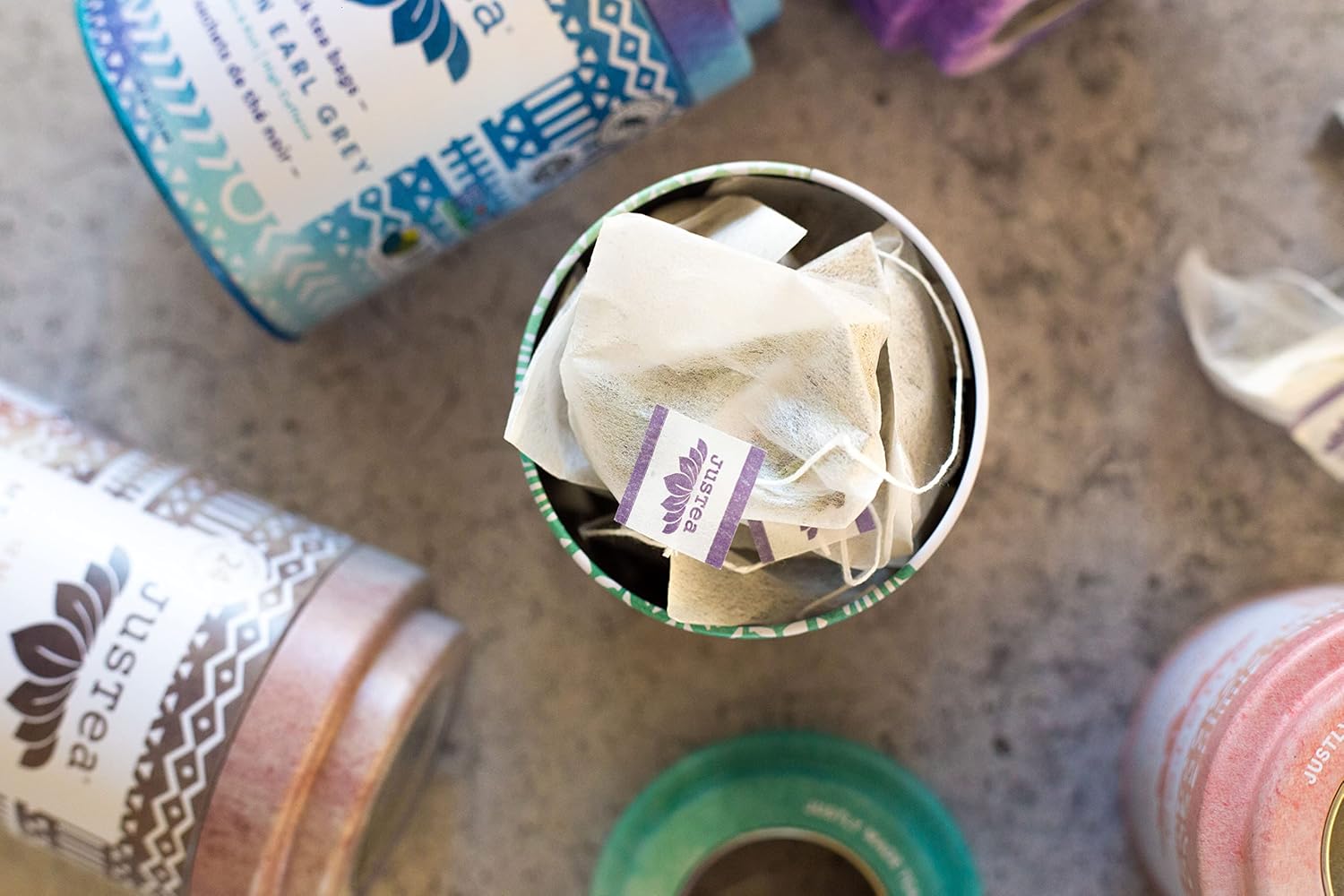 JusTea Chamomile Dream  Bolsas de té compostables con pirámide  Té de hierbas  Más de 12 tazas  Sin cafeína  Galardonadas  Comercio Justo  Sin OMG