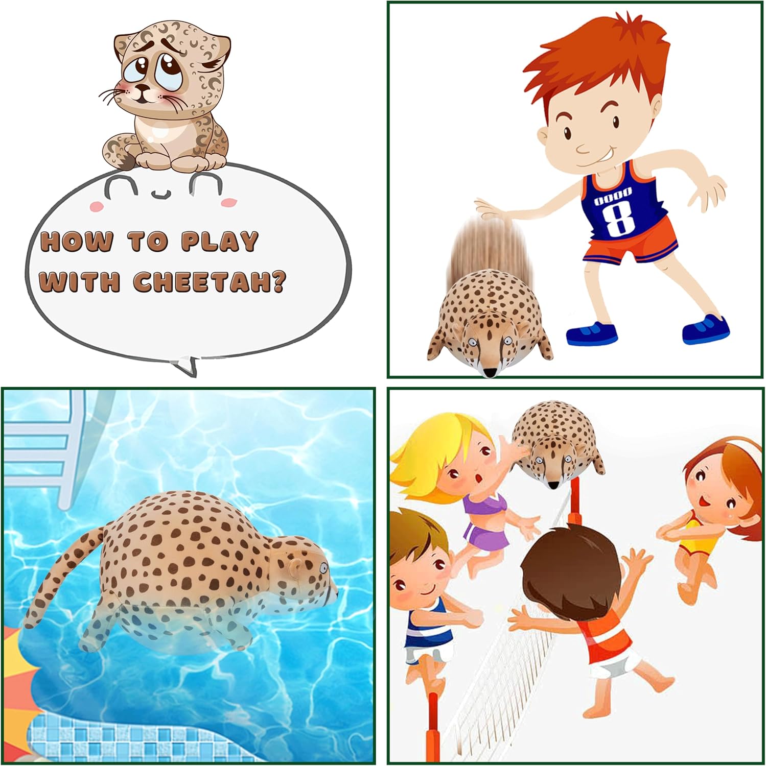 Animales de peluche de cocodrilo lindo y obesidad, muñeca elástica, juguete de leopardo de dibujos animados gordo de 15 pulgadas
