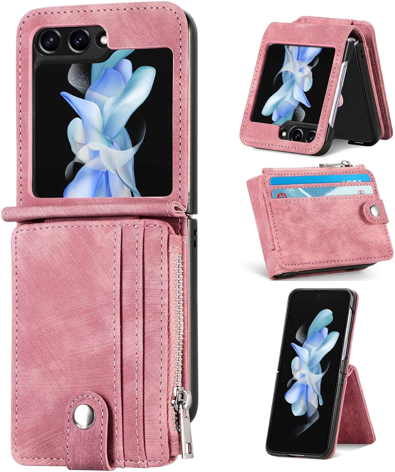ZCDAYE Funda tipo cartera para Samsung Galaxy Z Flip 5, funda para Samsung Z Flip 5 (2023), funda de cuero para Samsung Galaxy Z Flip 5 con