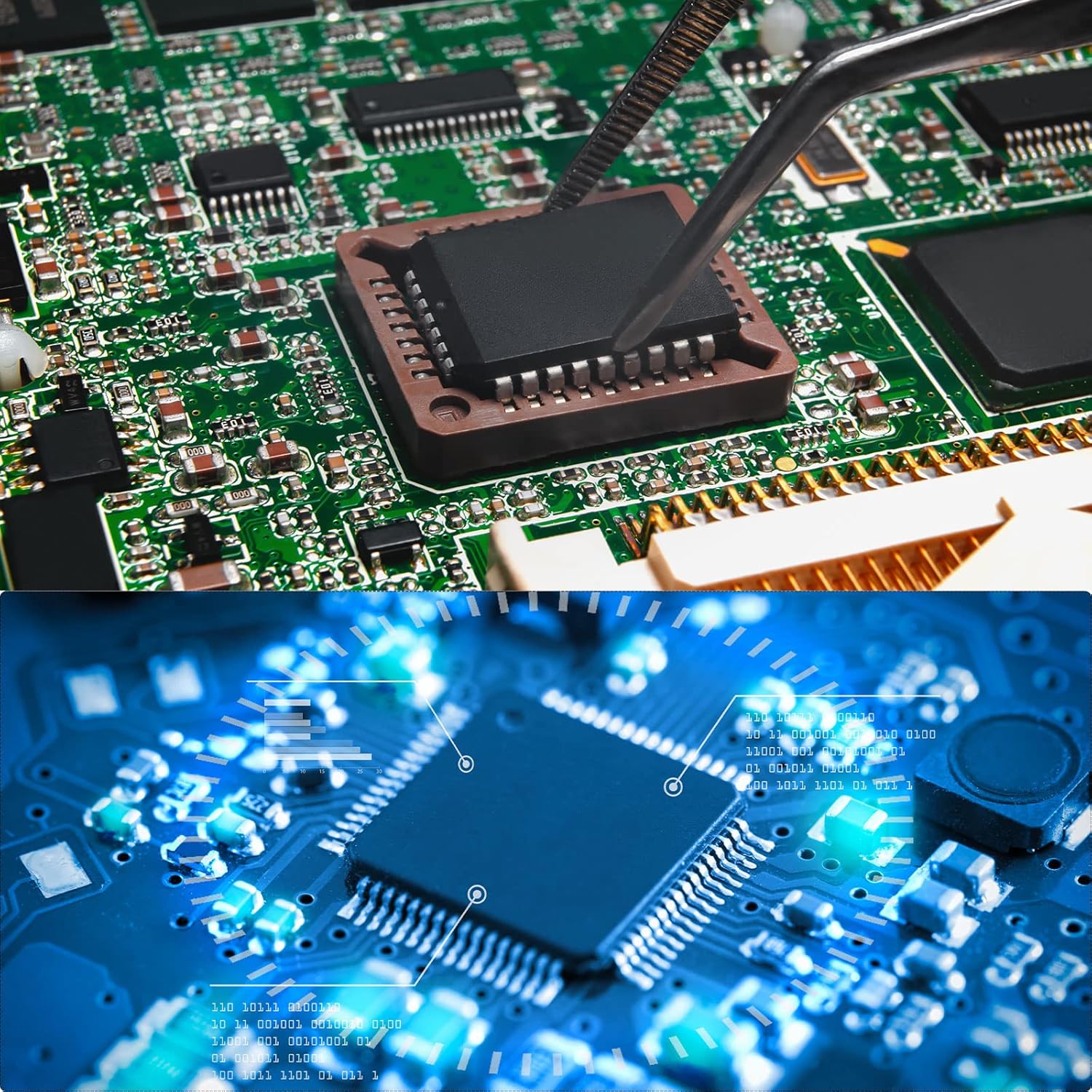 PATIKIL PLCC32P IC Socket 32Pin 0.050 in Pitch SMT Dispositivos montados en superficie para placa PCB Paquete de 10