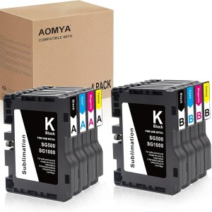 Aomya SG500 SG1000 – Cartucho de tinta de sublimación de chip actualizado compatible con impresora Sawgrass Virtuoso SG500 SG1000 (2 negros, 2 cian, Aomya SG500 SG1000 – Cartucho de tinta de sublimación de chip actualizado compatible con impresora Sawgrass Virtuoso SG500 SG1000 (2 negros, 2 cian,