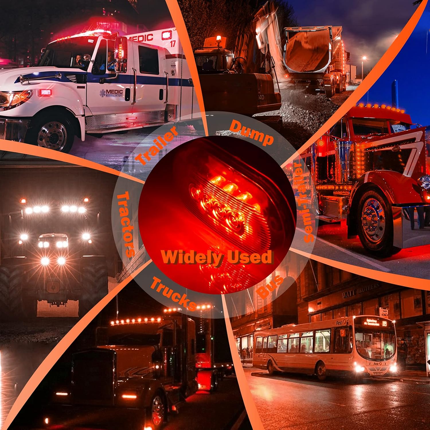 nifeida 2 luces LED ovaladas de 4 x 2, color rojo, 10 diodos, montaje en superficie, impermeables, luces de liquidación para caravana, remolque,