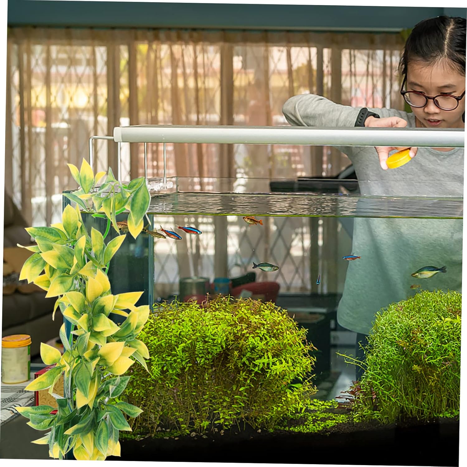 4 unids reptil ratán paisajismo artificial acuario plantas acuario plantas subacuáticas escalada terrario planta reptisoil plantas artificiales