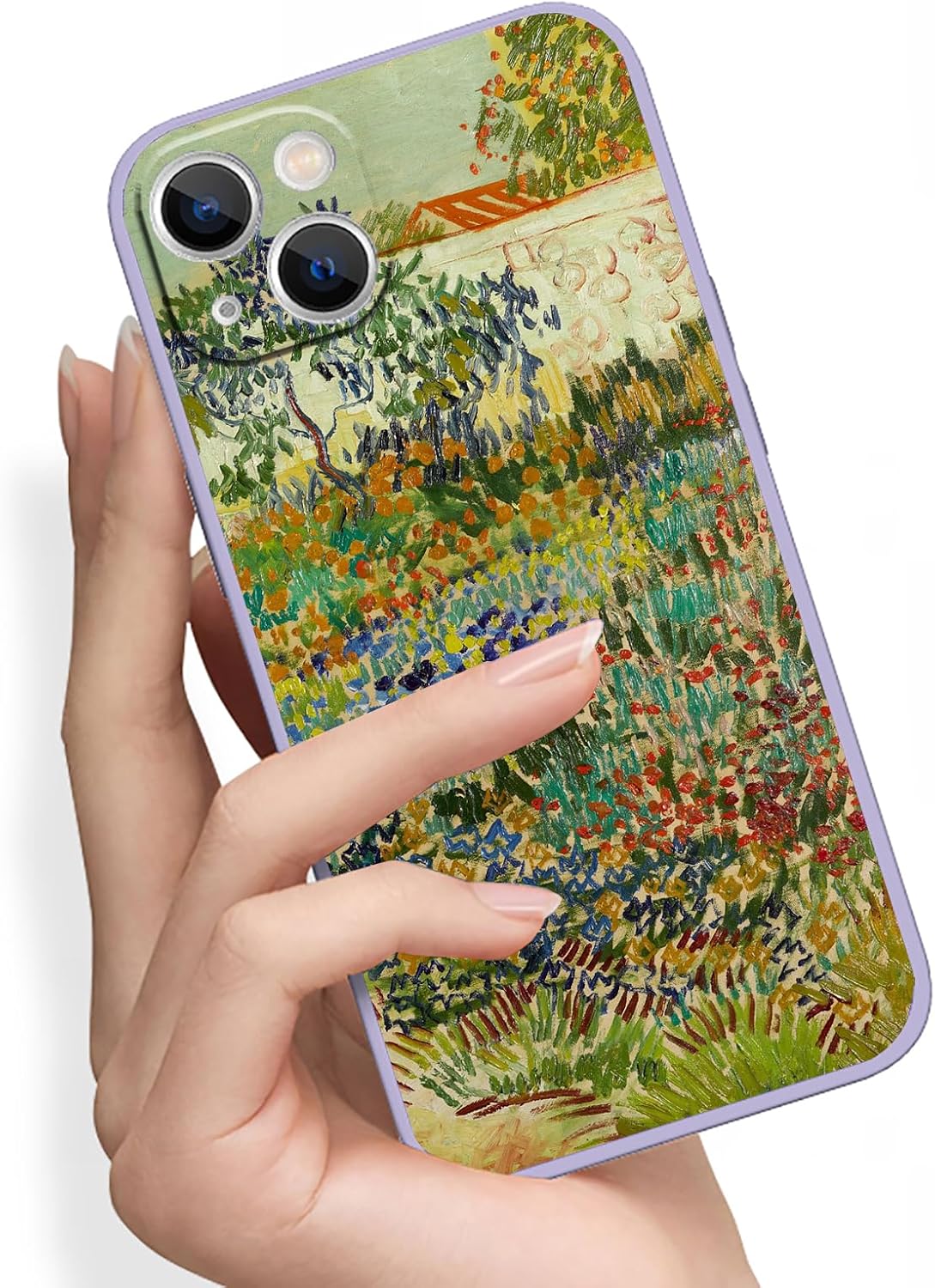 Van Gogh Art – Funda para iPhone 13, diseño de jardín floreciente con camino, funda delgada a prueba de golpes para iPhone 13 (6.1 pulgadas)